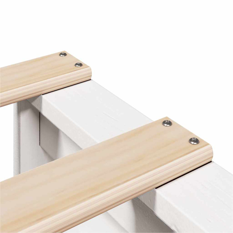 Solid Wood Storage Bed, White