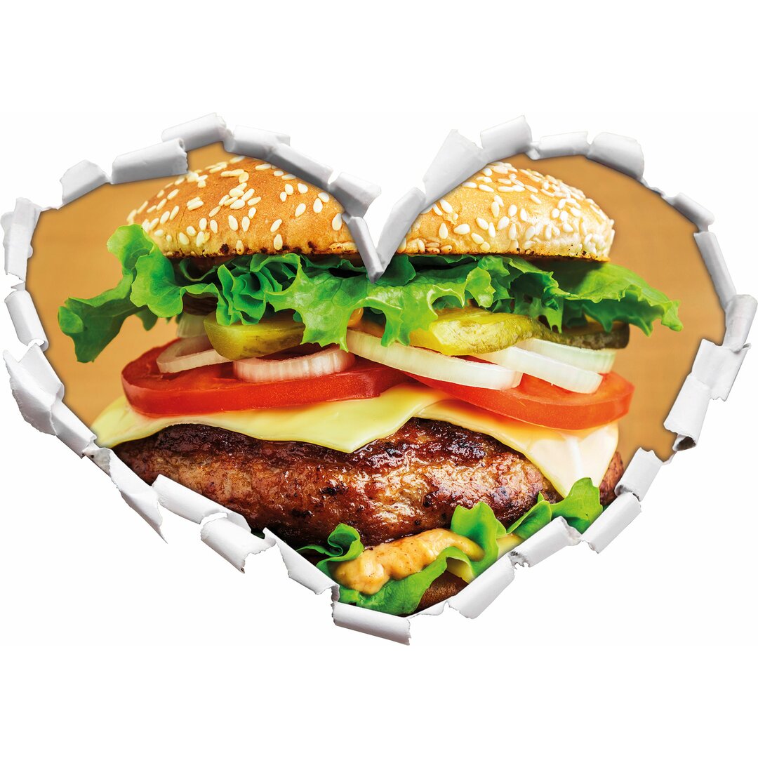 Wandtattoo Hamburger Mc Donalds Cheeseburger Burger Essen Fleisch