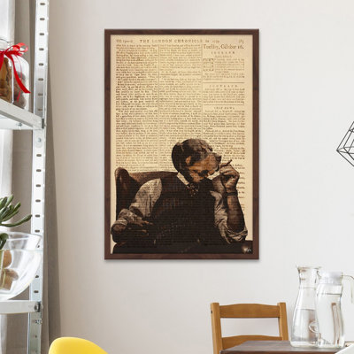 «Serious Times» par Eyre Tarney - Reproduction d'art graphique sur papier encadré