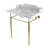 Kingston Brass Habsburg 30-Inch Carrara Marble Console Sink with Brass Legs (8-Inch, 3-Hole)-78574852