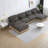 Spacious Modular Sofas, 131.5 Inch Chenille Leopard Modern Home Lounge