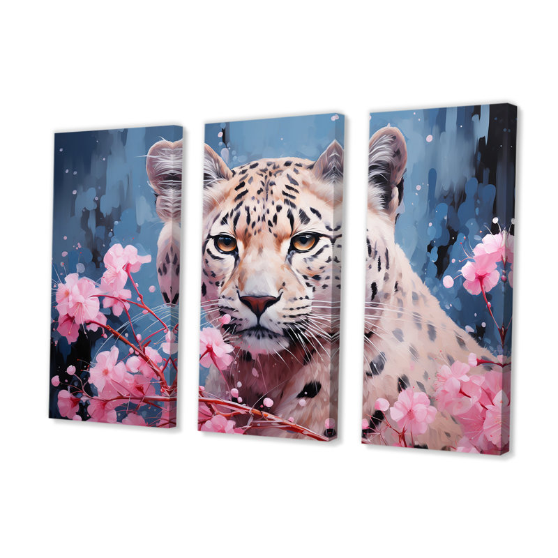 «Whimsical Jaguar Prowl» - ensemble d'art mural léopard / guépard, H 28 po x l 36 po