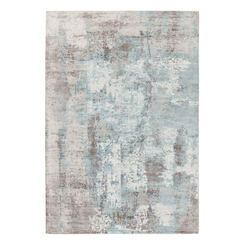 Midhurst Hand Woven Silky Blue/Grey Area Rug, Rectangle 160 x 230cm