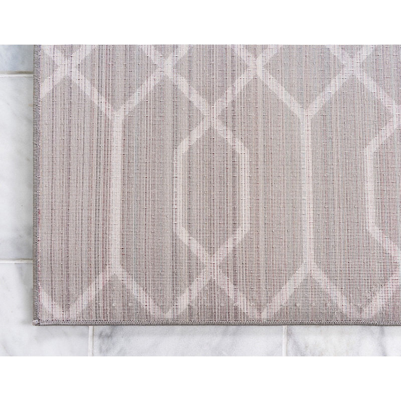 Tapis à motif géométrique gris / argent Corando, Rectangle 2 pi x 3 pi