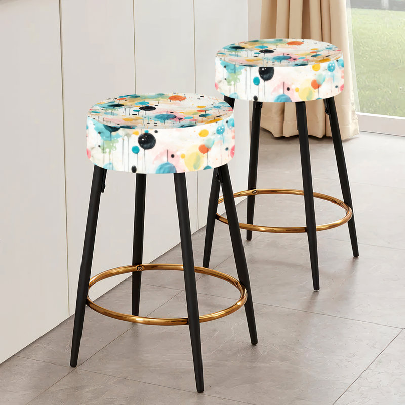 Ensemble de 2 tabourets de bar multicolores Dance Polka Dots