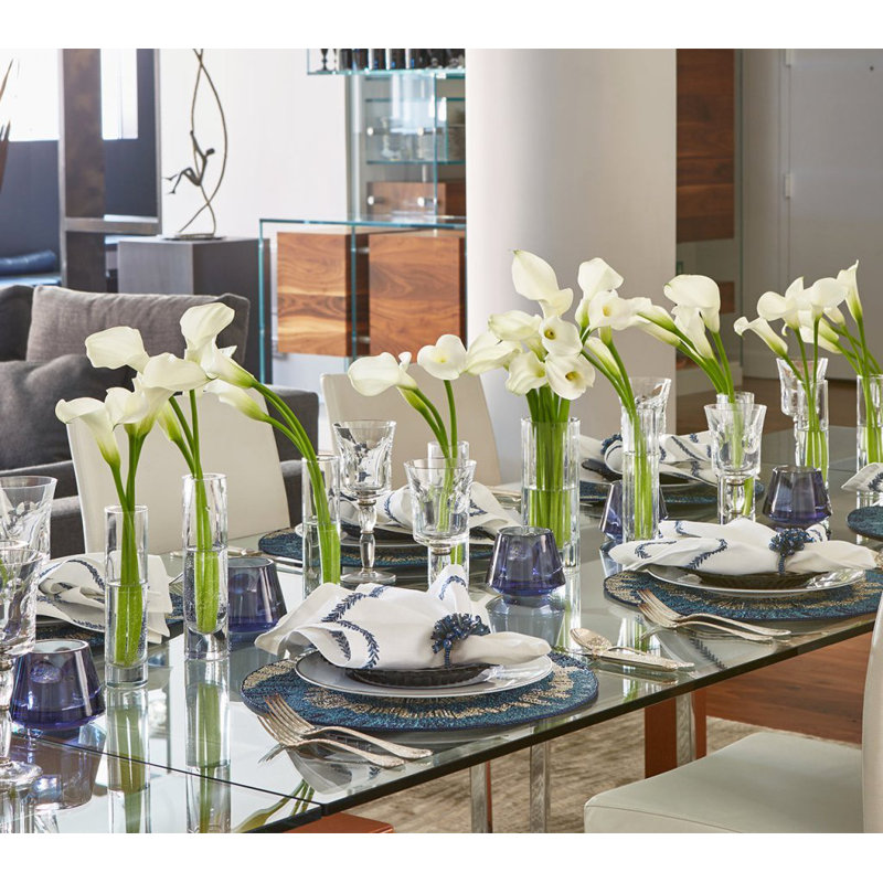 Jardin Napkin, White/Blue