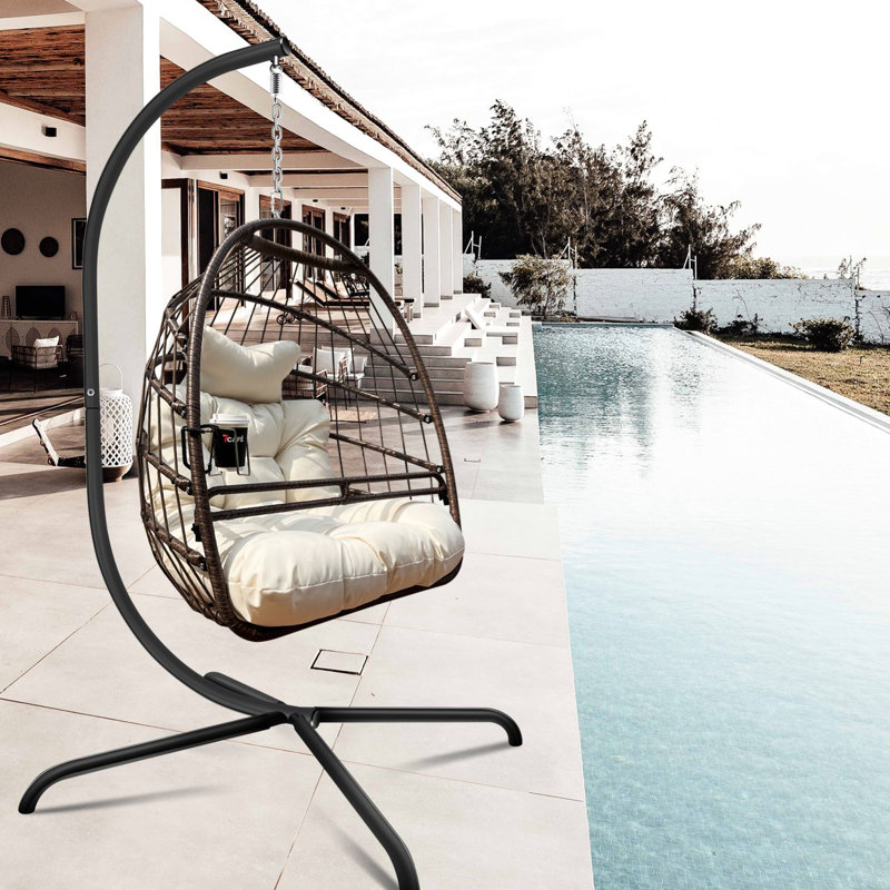 Chaise suspendue avec support - Coussin de siège confortable et coussin, vieillissant pour une utilisation à long terme