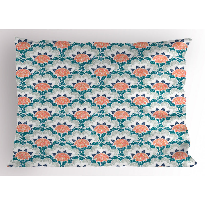 Taie décorative en microfibre de polyester vert / orange, Lit simple