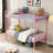 Metal Bunk Bed Pink Twin Over Twin