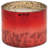 4" White Cranberry Scented Two Wick Candle In Red Distressed Frosted Glass Holder