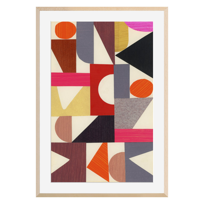 Teamwork 1 Print by Andy Burgess, Maple Framed