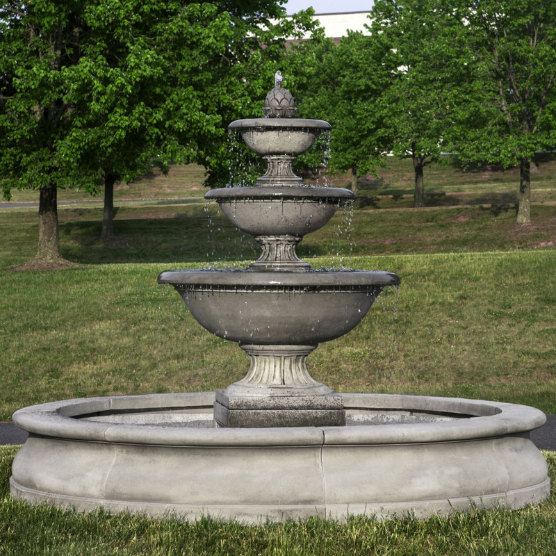 Fontaine de jardin en béton terrace Fonthill, Pierre alpine