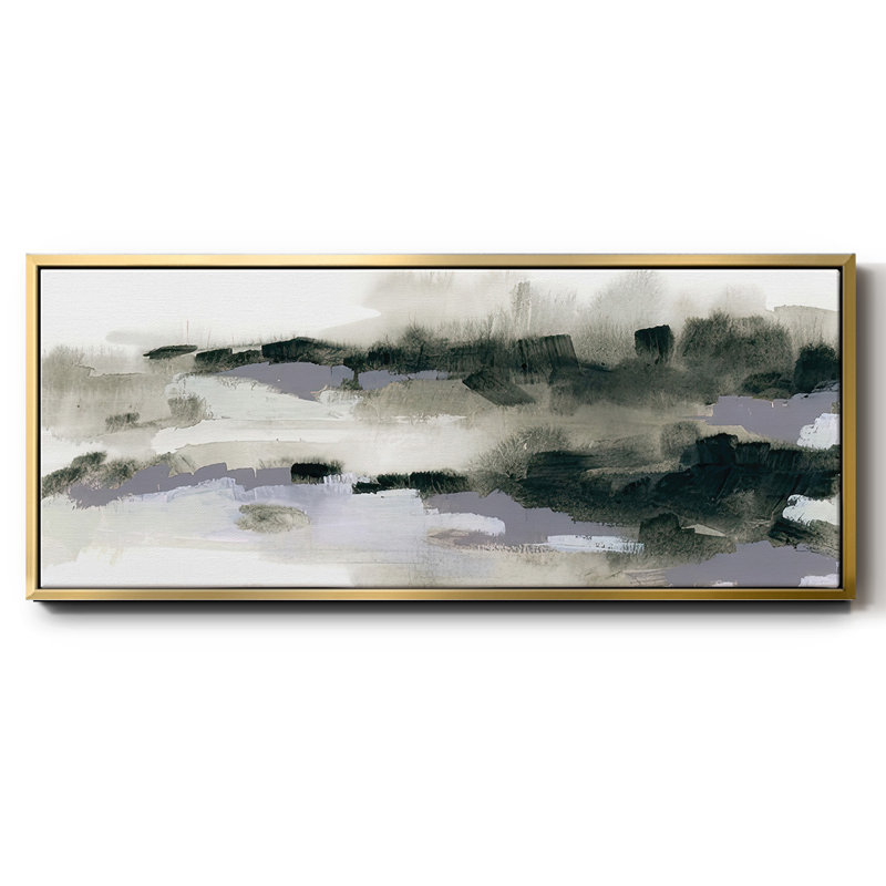 Abstract  March VI- Framed Canvas, 8" H x 20" W