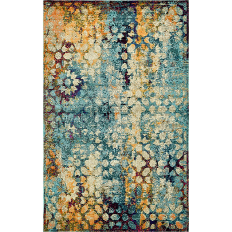 Dimonetta Washable Abstract Indoor Rug