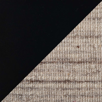 Repose-pieds de rangement de 18 pouces avec couvercle amovible, plateau en laine tissée à la main et structure en métal noir pour une assise polyvalente, un repose-pieds et un rangement caché.