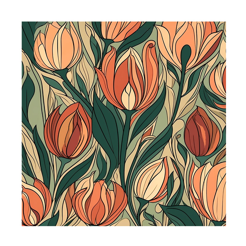 Art sur toile «Tulipe bolognaise», H 24 po x l 24 po