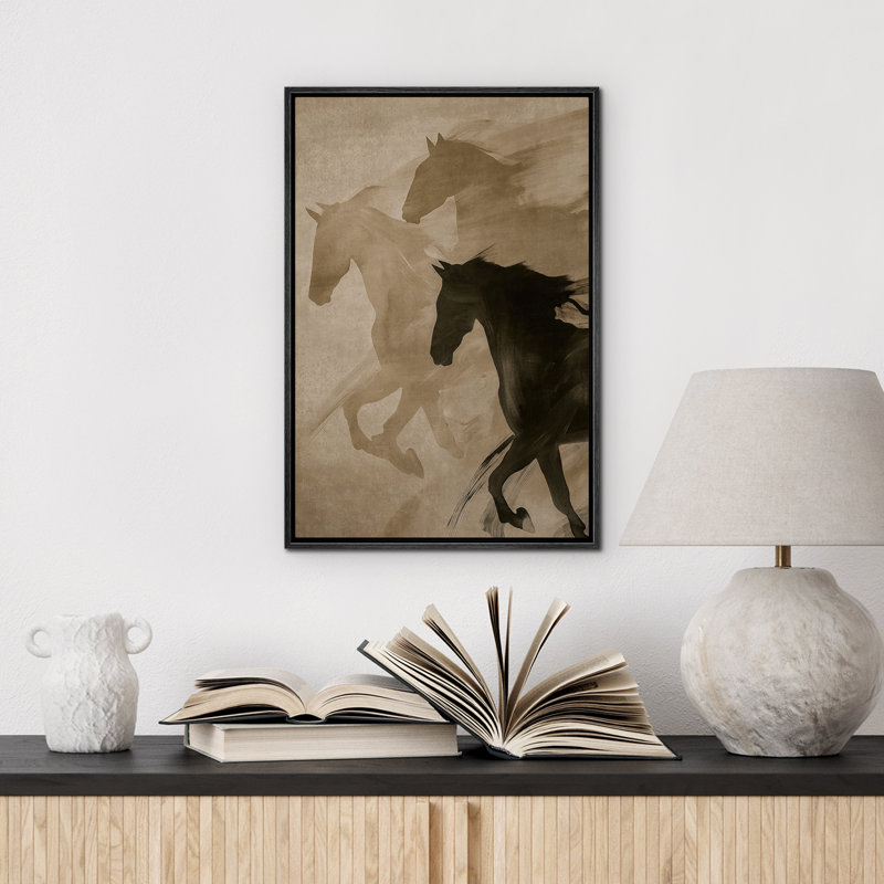 Reproduction d'art sur toile encadrée pastel, Noir, noir, noir, noir, H 36 po x l 24 po