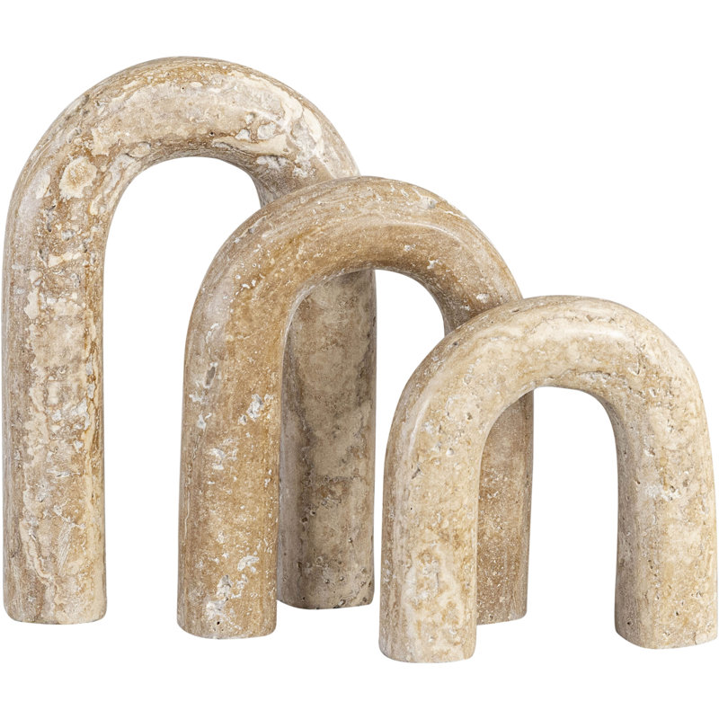Arco Travertine Decorative Object, Travertine