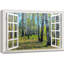 «Window Scenery Spring Forest», reproduction sur toile tendue-98466645
