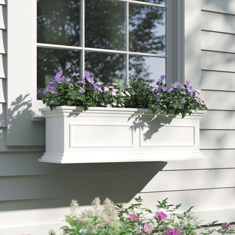 Abram Railing Planter, White, 1