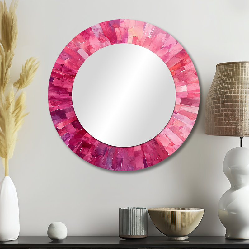 Geometric Hydrangea Petal Explosion - Abstract Mirror Wall Decor - Printed On Metal, 23" x 23"