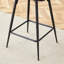 Ensemble de 2 tabourets de bar pivotants avec coussins en lin respirant - siège léger et chaises avec cadre en fer seulement-1404494681