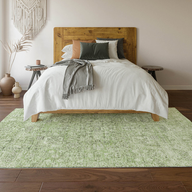 Tapis vert Cerrito AMF611 lavable à la machine de qualité supérieure, Tapis de couloir 2 pi 3 po x 7 pi 6 po