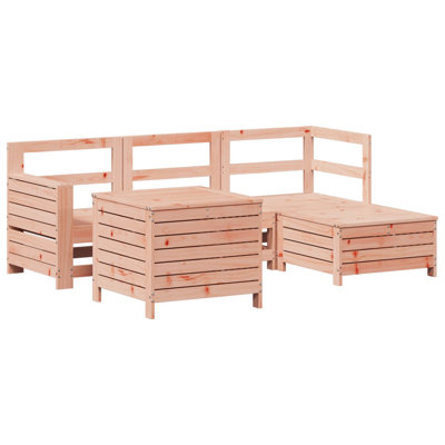5 Piece Garden Sofa Set Solid Wood Douglas Fir