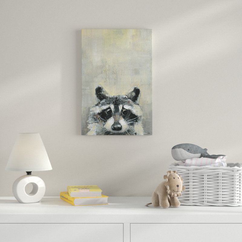 «Oh Raccoon», reproduction sur toile tendue, H 36 po x l 24 po x P 1,5 po