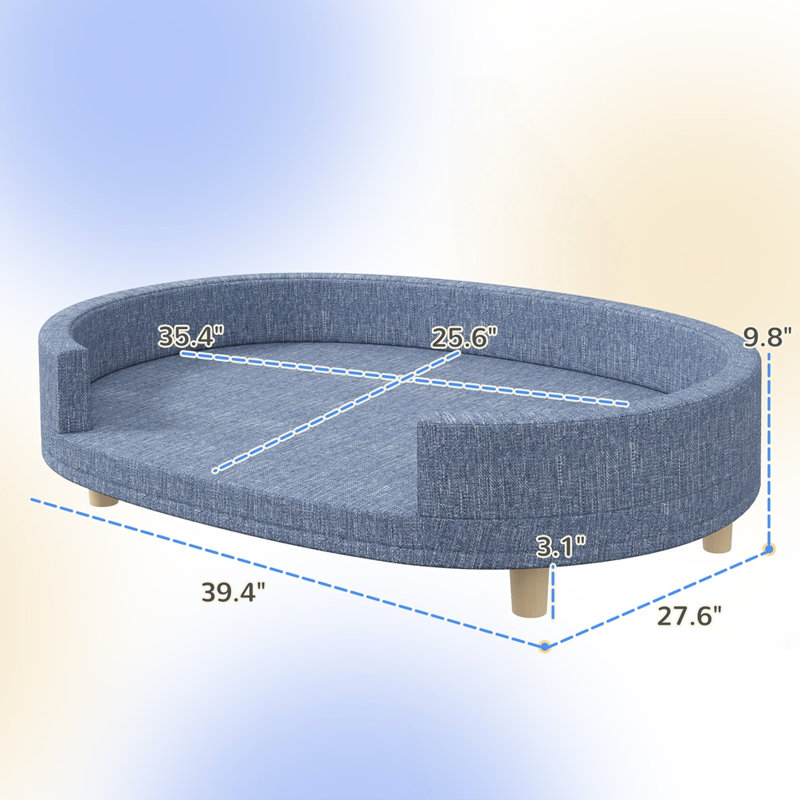 Canapé pour chien avec grand plateau amovible