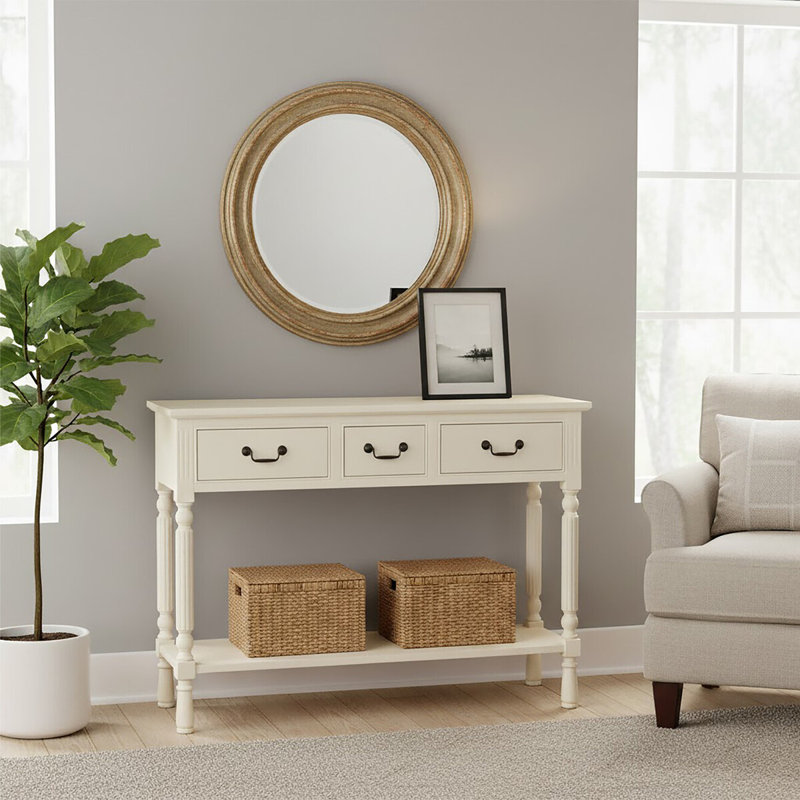 Nathen 106cm Console Table, Vintage Cream