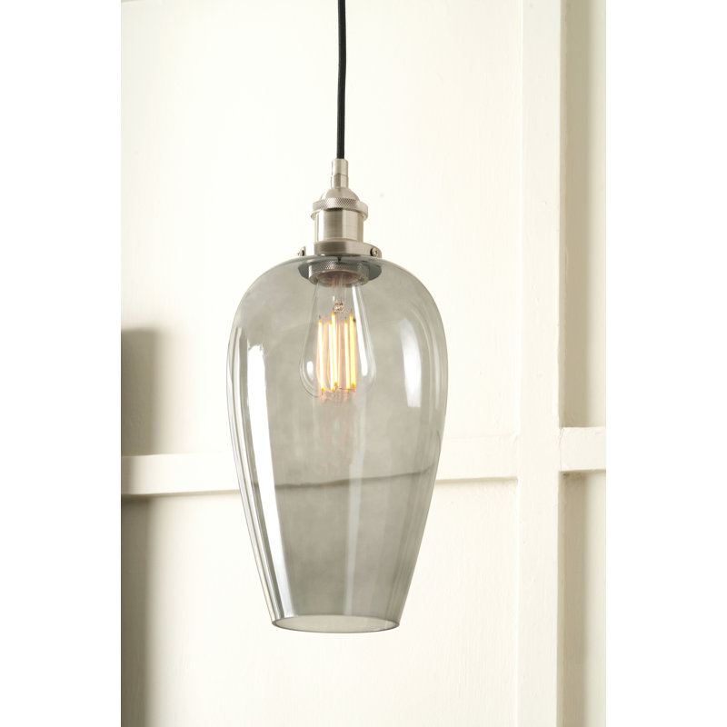 Clio 1 - Light Silver Single Pendant, Smoked