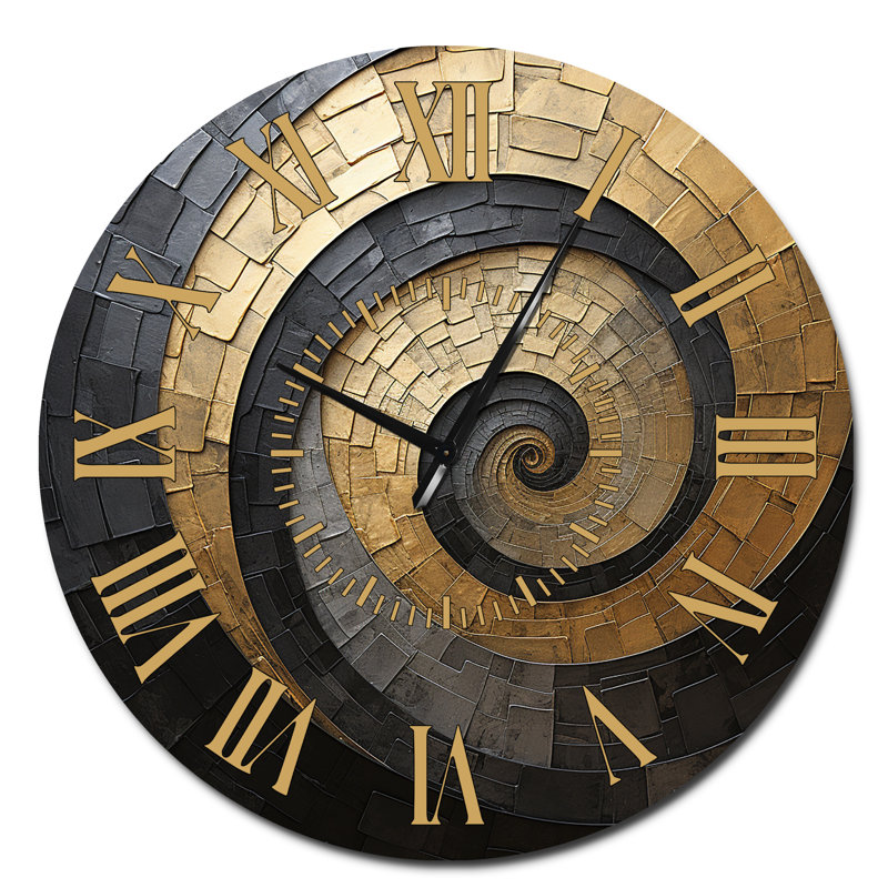 Horloge murale en or, Surdimensionné