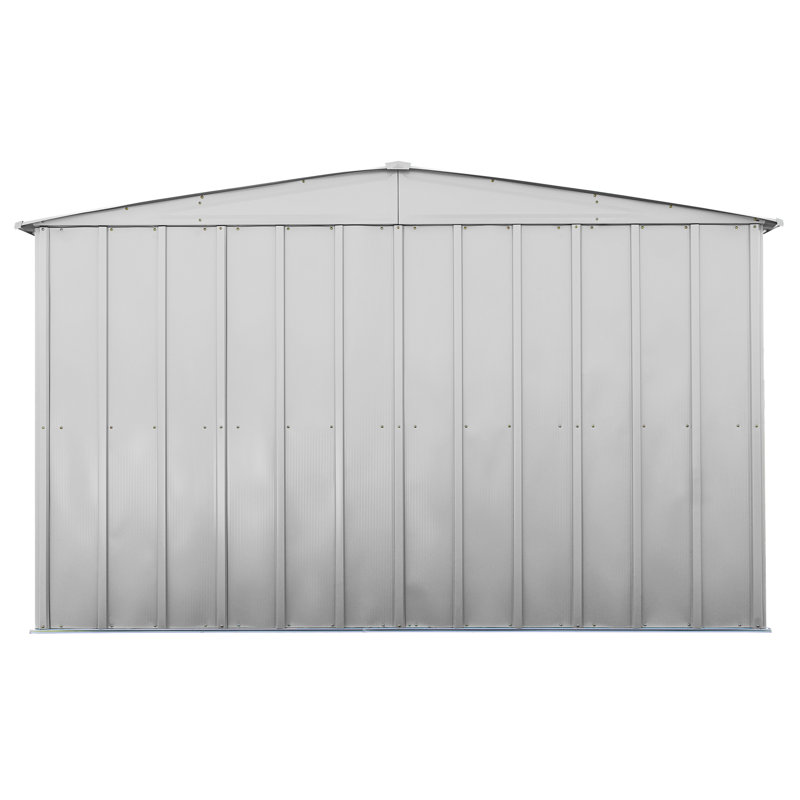 10 ft x 14 ft Flute Gray Steel Storage Shed