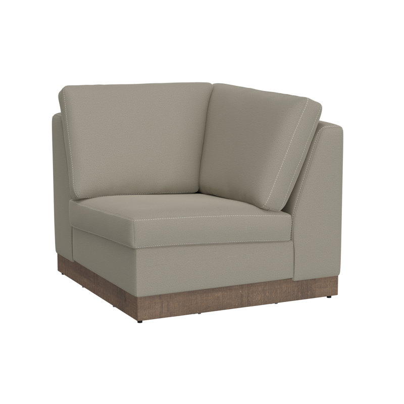 Base et cadre en bois, coin carré, Polyester gris clair