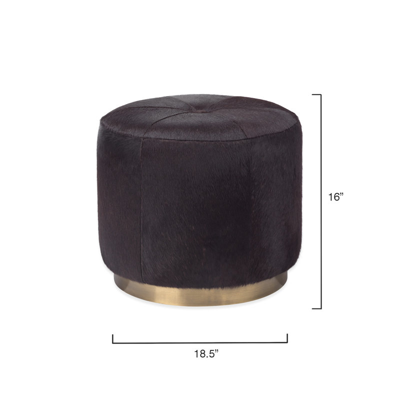 Thackeray Round Pouf, Brown Velvet