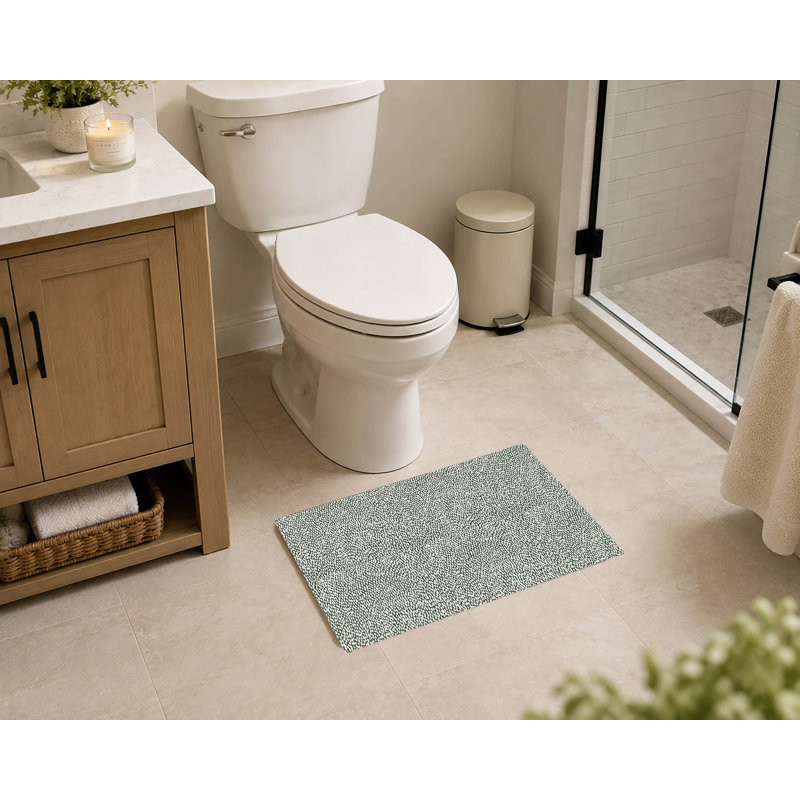 Tapis de toilette rectangulaire absorbant et antidérapant Twinkle Splat, 34" W x 21" L, Slate Blue, Blue