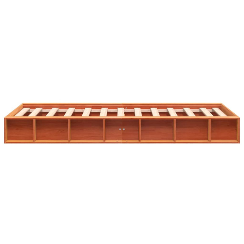Friona Wood Platform Bed, Single (3'), Wax Brown