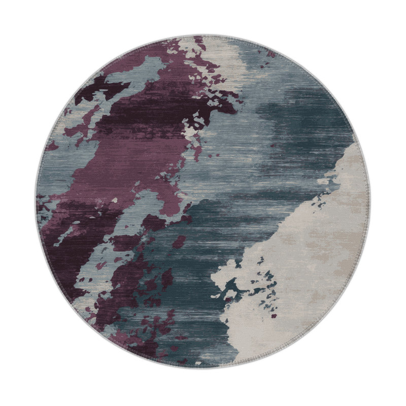Watercolor Purple Indoor and Outdoor Area Rug, Rectangle 3' x 5'