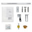 Porte pliante moderne à panneau plat de 76 po X 80 po Porte de grange coulissante en MDF blanc avec trousse de quincaillerie-132586578