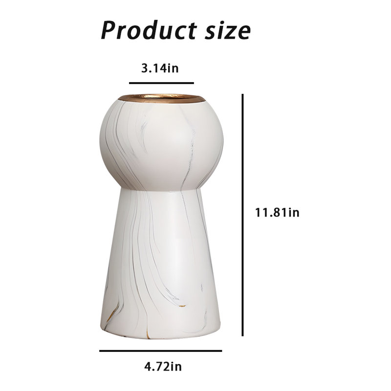 Ceramic Table Vase, 11.81" H x 4.72" W x 4.72" D