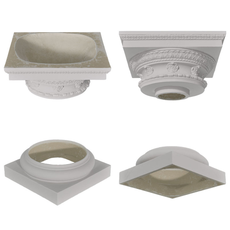 Colonne ronde Endura-Stone, 8 po de diamètre x H 5 pi, Base toscane et capitale ornementale dorique roma
