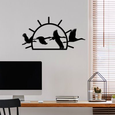 Elegant Black Decorative Metal Wall Accessory, 27.6 x 14.2 inches | 100% Metal Construction, Thickness: 0.06 inches | Easy Wall Mount Design, Perfect for Home Décor & Modern Interiors, Durable & Stylish