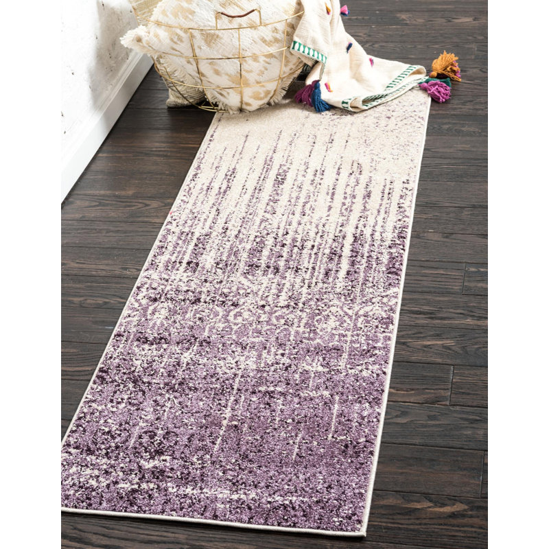 Tapis mauve Elsmere, Tapis de couloir 2 pi x 6 pi 1 po