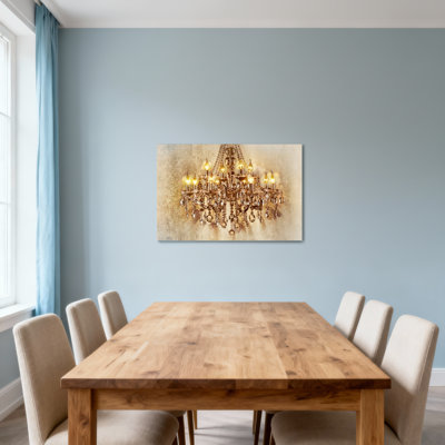Fashion Chandelier Crystal Light Golden Vintage Elegant Decorative Wall Art
