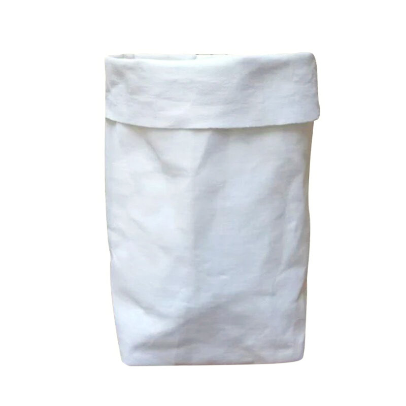 Sac de rangement en papier lavable Kraft, 9.45" H x 9.06" W x 0.98" D, White