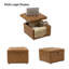Repose-pieds capitonné standard en cuir véritable avec rangement Brezlynn-1099810352