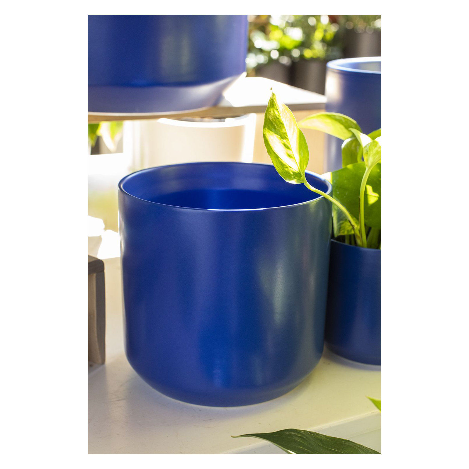 Parsons Handmade Ceramic Pot Planter, Blue, 6.5" H x 7" W x 7" D