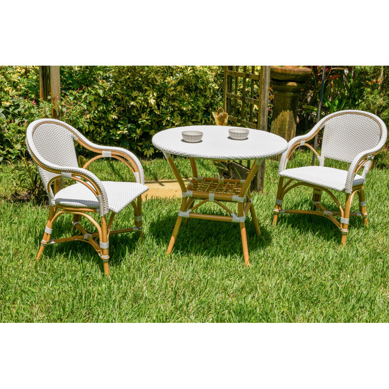 Ensemble de 3 chaises bistro blanches Sierra