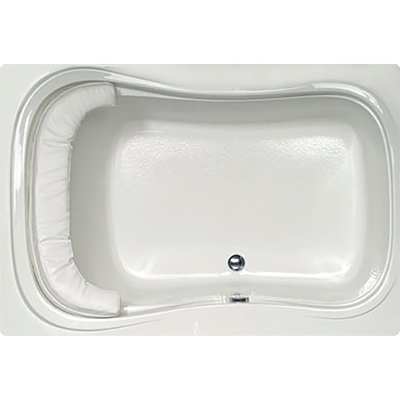 Baignoire encastrée en acrylique 60 po x 42 po Designer, Biscuit, Laiton satiné